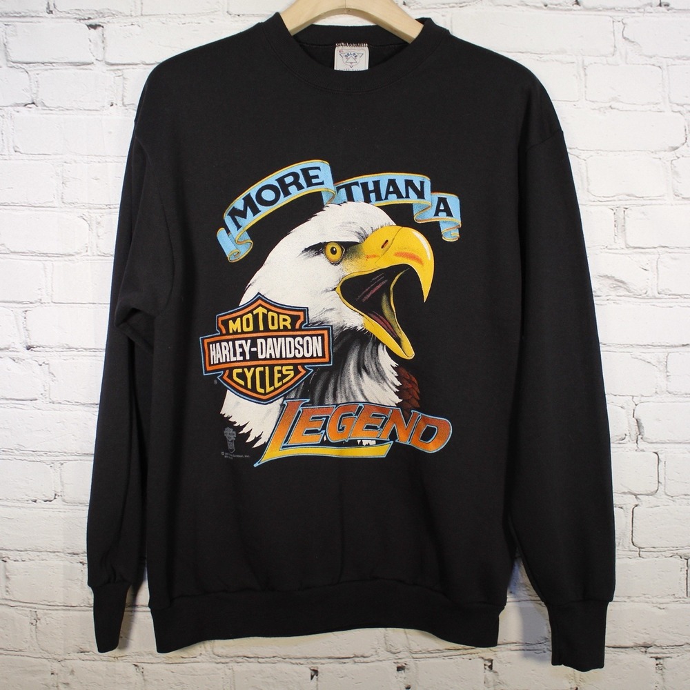 Vintage 1991 Harley Davidson Legend Eagle Sweatshirt Size XL Delta 50-50 USA